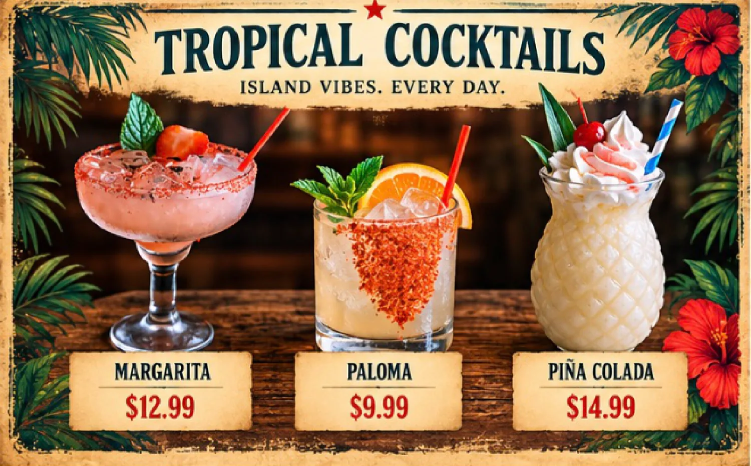 La Mulata cocktail menu, page 3