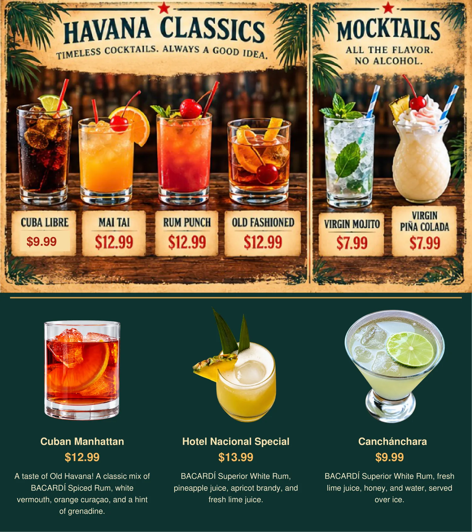 La Mulata cocktail menu, page 4